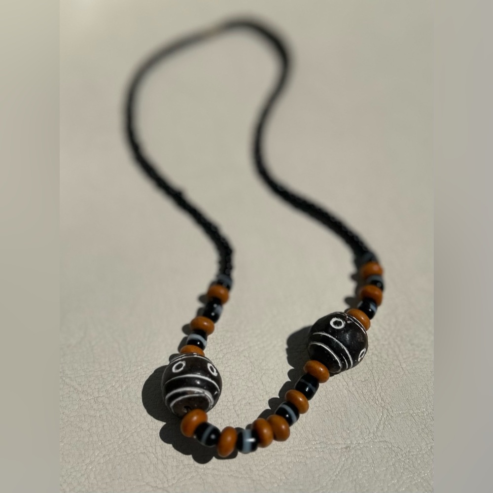VTG 💯 Authentic West African Beaded Necklace 17.5”L